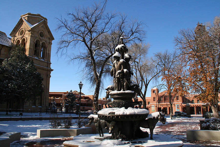 Winter in Cathedral Park Santa Fe Photograph by Elizabeth Rose - Pixels