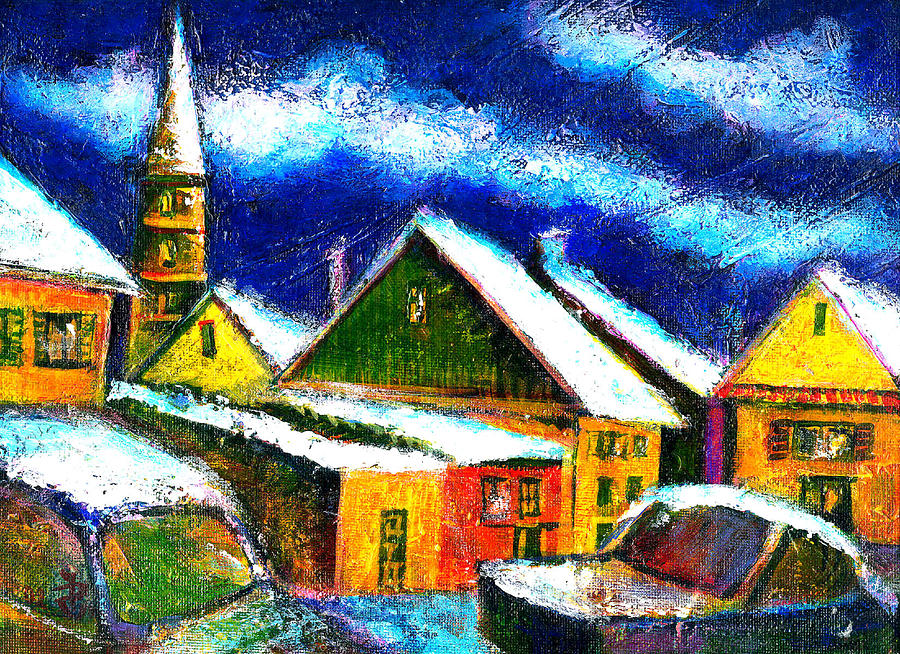 Winter In The Old City Painting