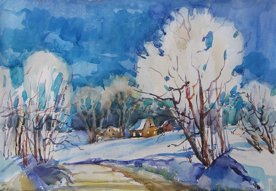 Winter Painting by Juliya Zhukova