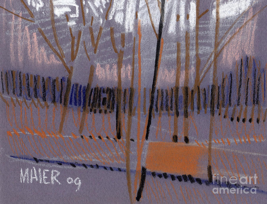 Winter Landscape Abstract Painting by Donald Maier
