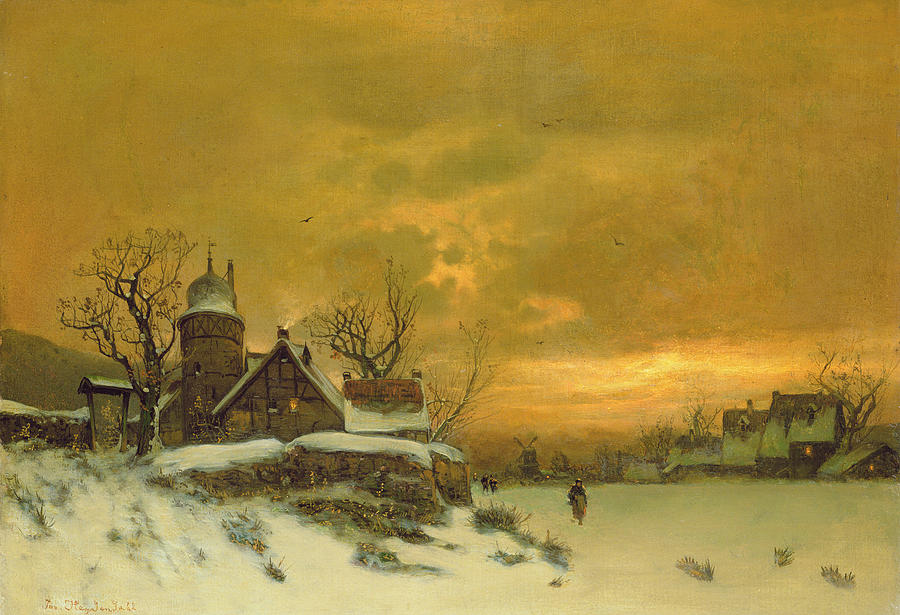 Winter Painting - Winter Landscape by Friedrich Nicolai Joseph Heydendahl