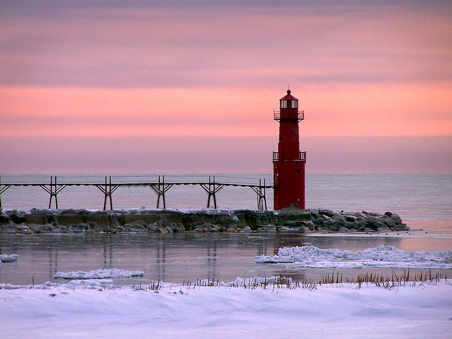 Winter Lighthouse Photograph by Bill Pevlor