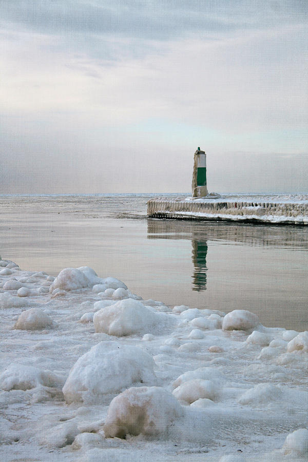 Winter Lighthouse Photograph by Laura Kinker
