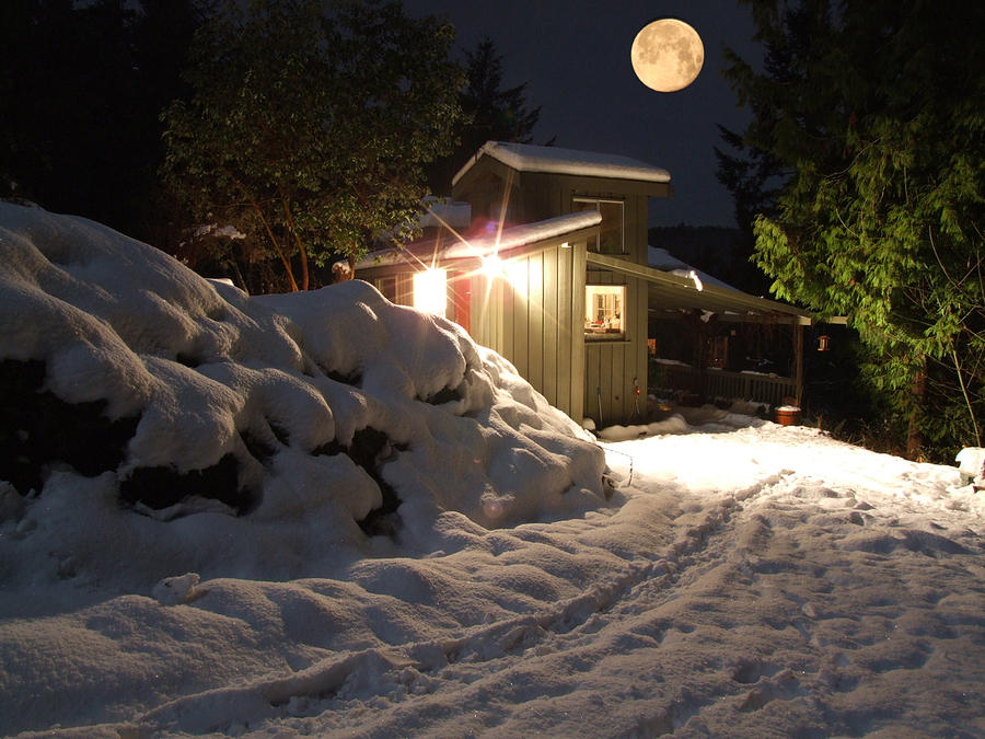 Winter Moon Photograph by Mark Alan Perry