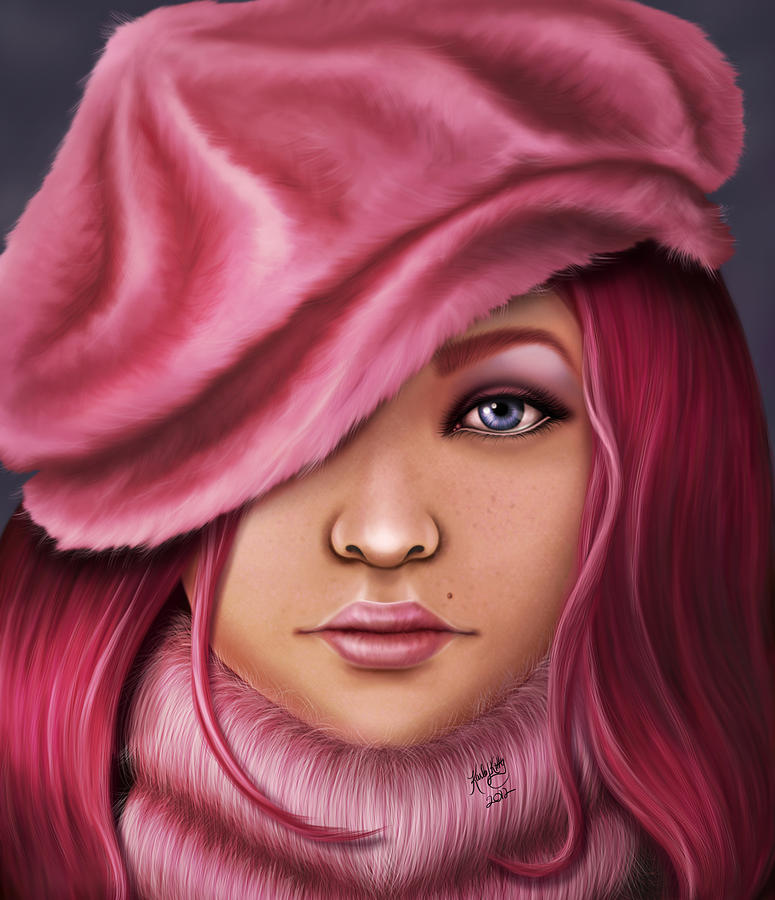 Portrait Digital Art - Winter Pink by Karla White