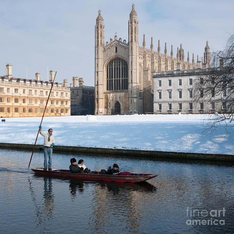 Winter punting Photograph by Andrew  Michael