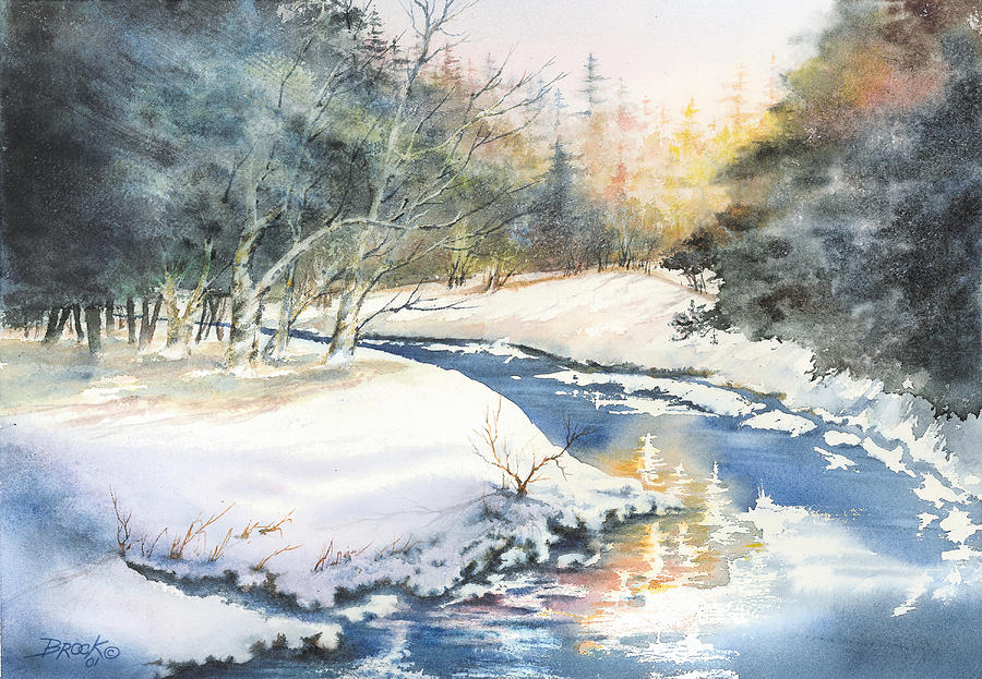 Winter Reflections Painting By William Brock - Pixels