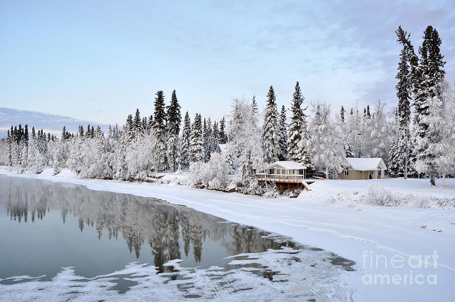 Nature Photograph - Winter River in Alaska  by Gary Whitton