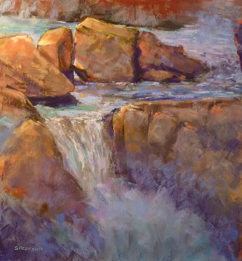 Large Rocks Painting - Winter Runoff by Sam Pearson