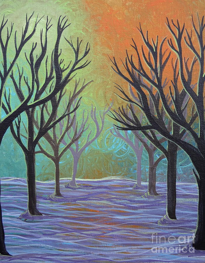Winter Solitude 11 Painting by Jacqueline Athmann