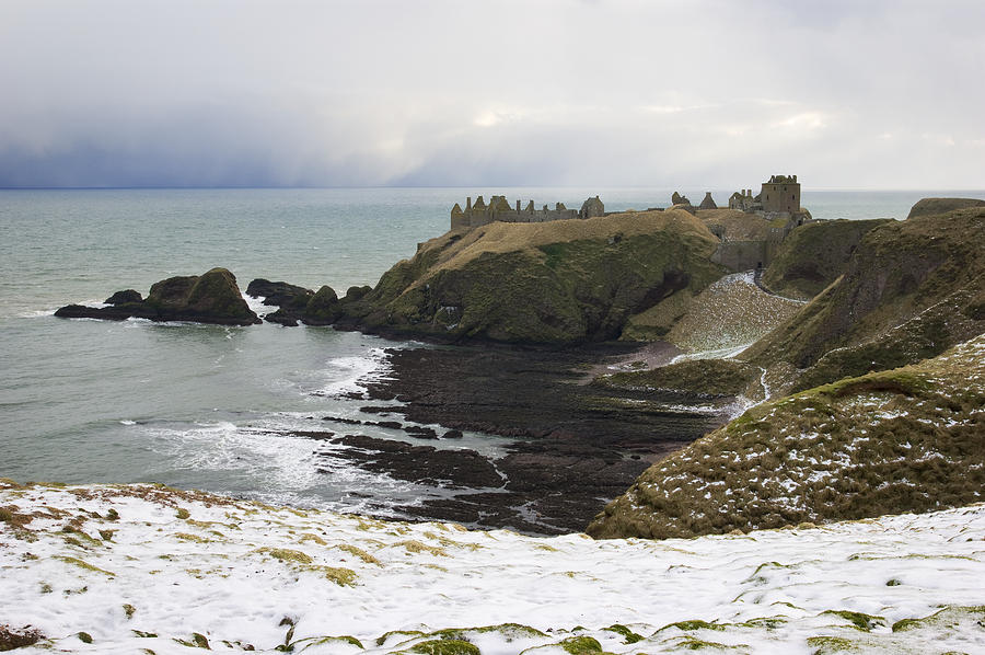 Castle Photograph - Winter storm at Dunottar by Howard Kennedy