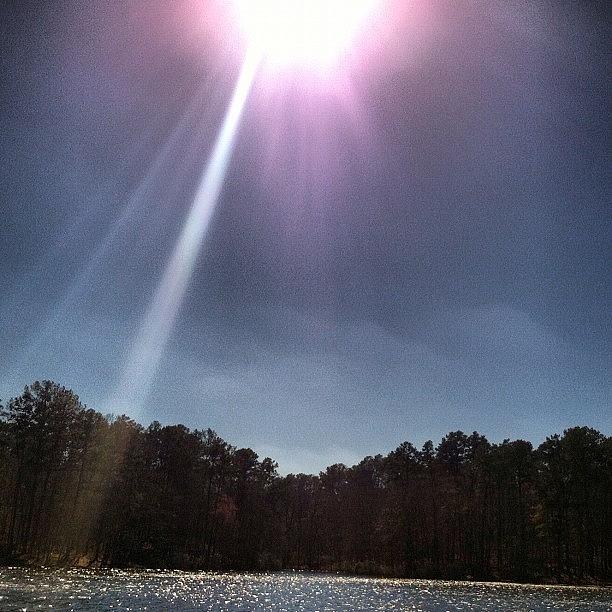 Nature Photograph - Winter Sun Over Pike County Lake by Derek M