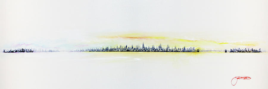 New York City Skyline Painting - Winter Sunrise by Jack Diamond