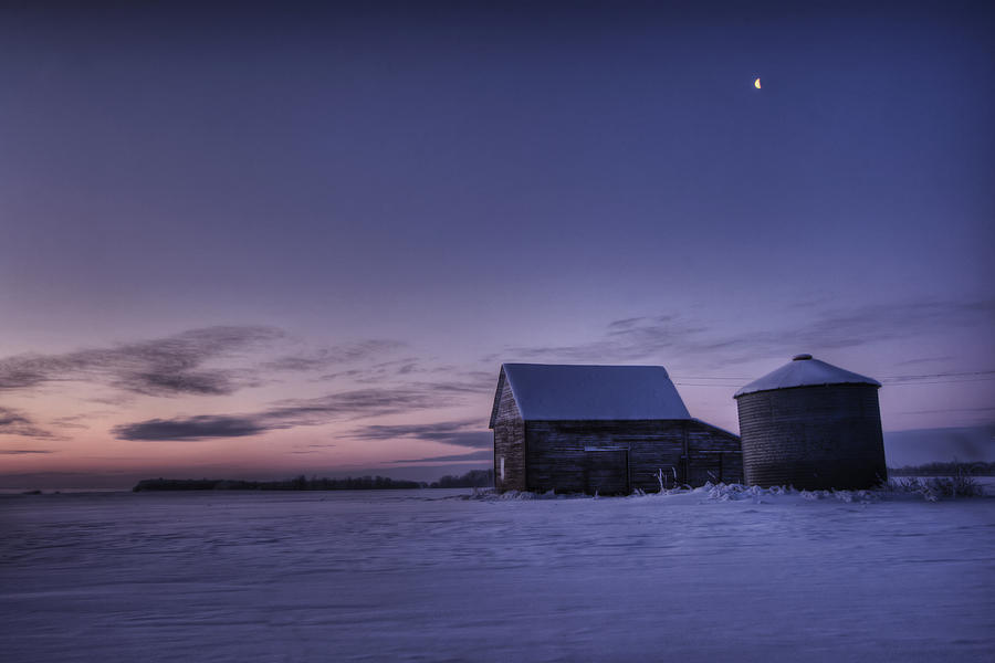 Winter Sunrise Over A Silo And Barn Photograph by Dan Jurak