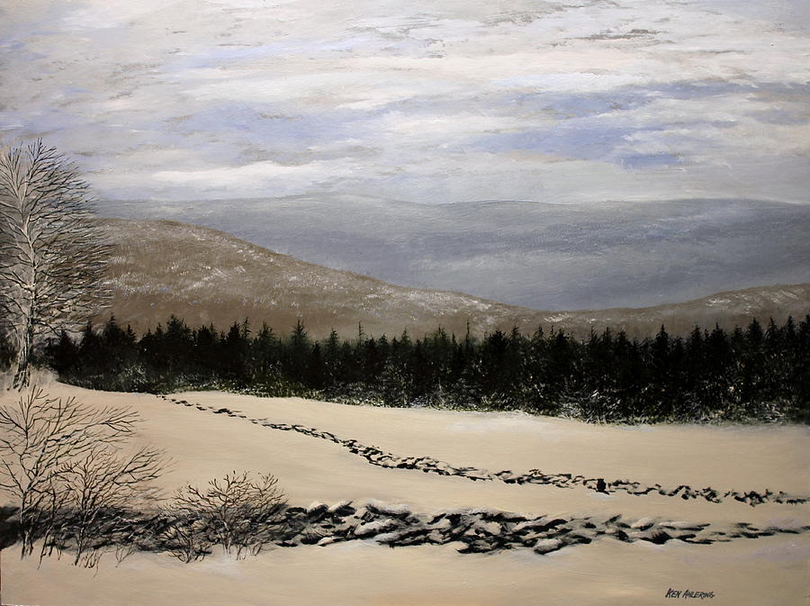 Winter Vista Painting by Ken Ahlering