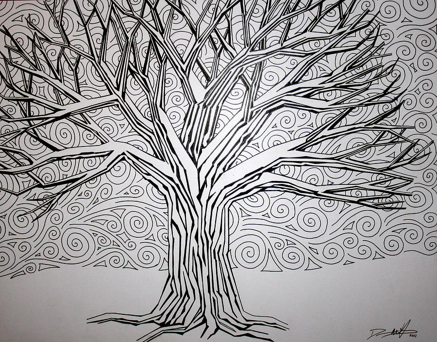 winter tree drawing