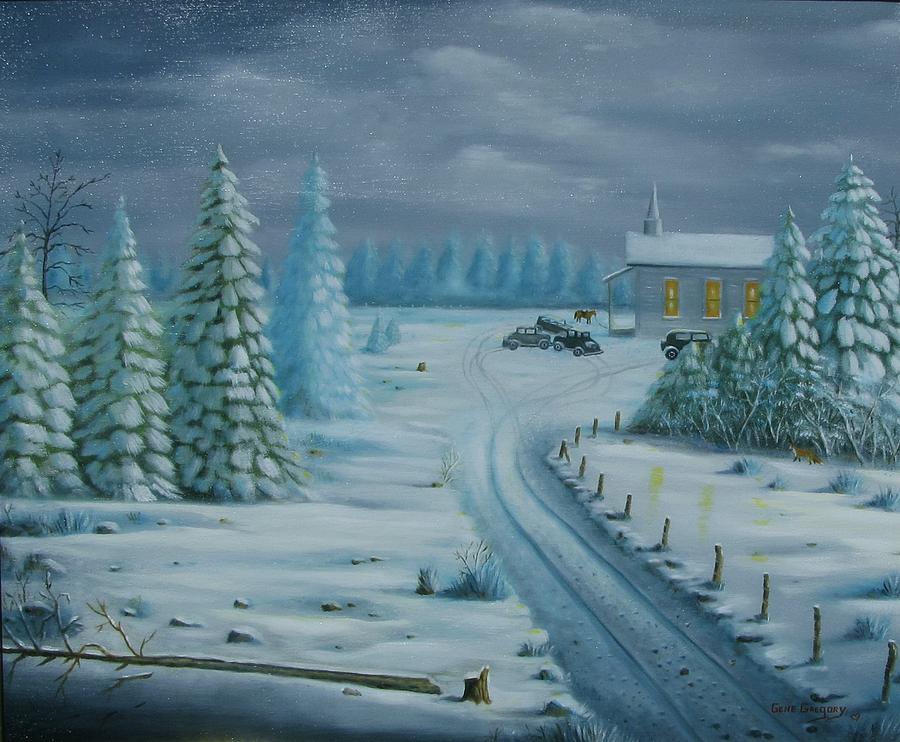 Winter Worship  Painting by Gene Gregory