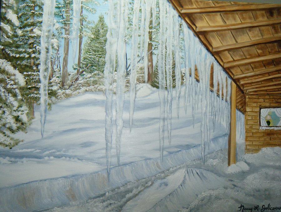 Winter Painting - Winters Grace by Nancy L Jolicoeur