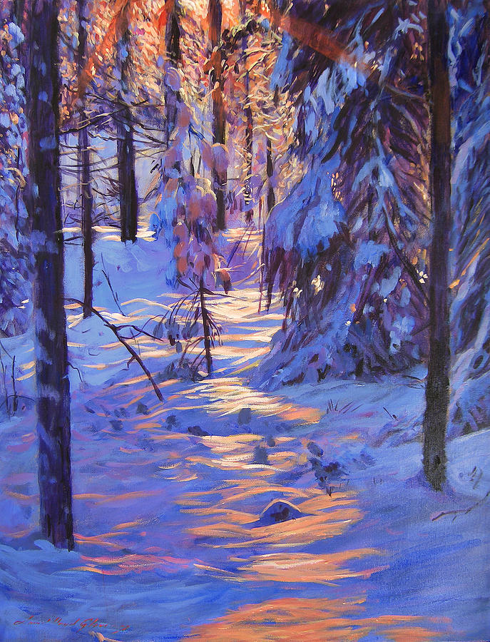 Winters Light Painting by David Lloyd Glover