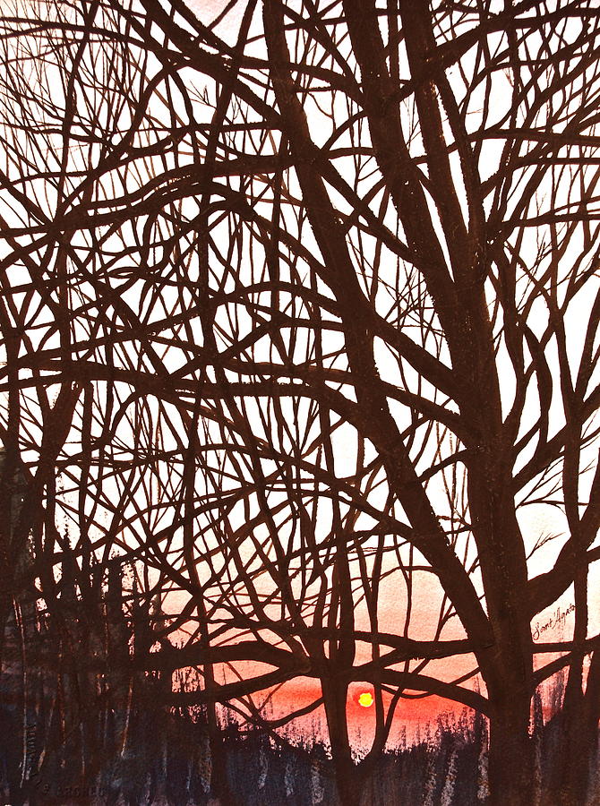 WinTree Sunset Painting by Frank SantAgata