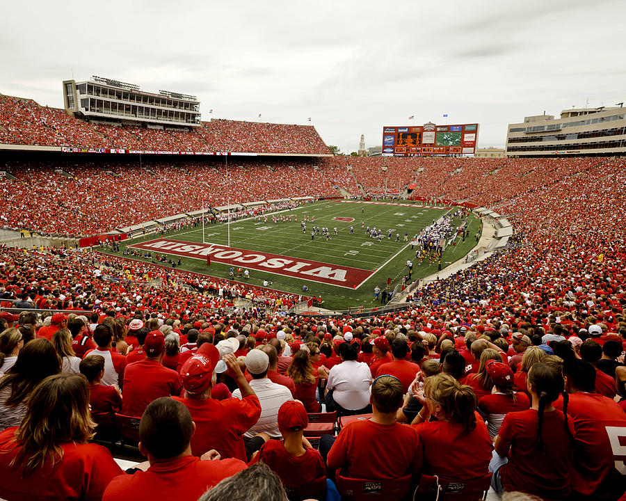 Wisconsin Badgers Play In Camp Randall Stadium by Relpay Photos