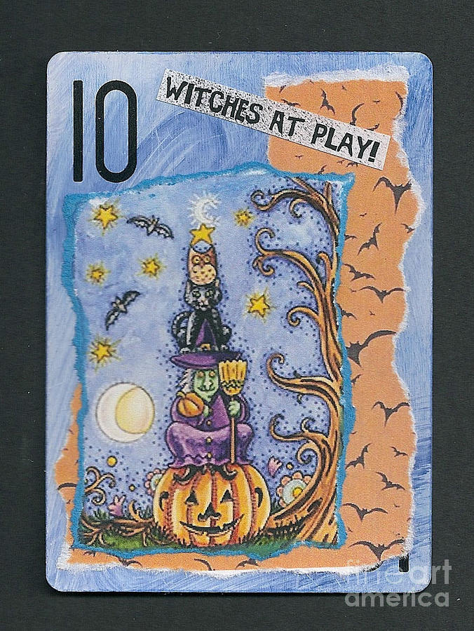 Witches At Play Mixed Media by Ruby Cross