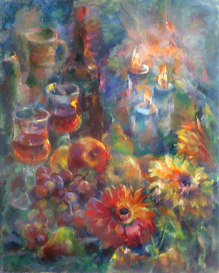 With Candles Painting by Tatyana Berestov