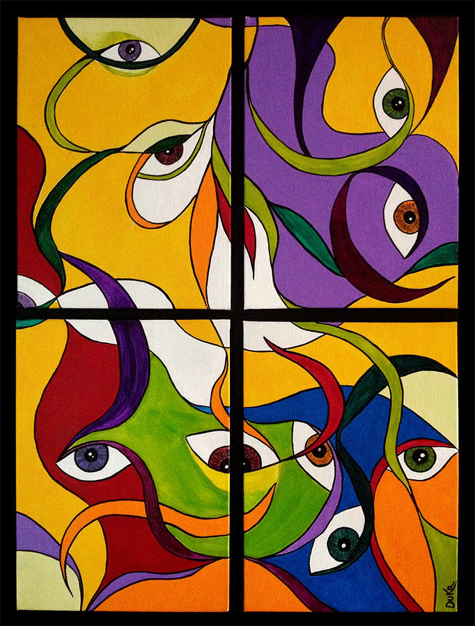 Abstract Painting - Within a Glance by Duka Lourdes Aguirre