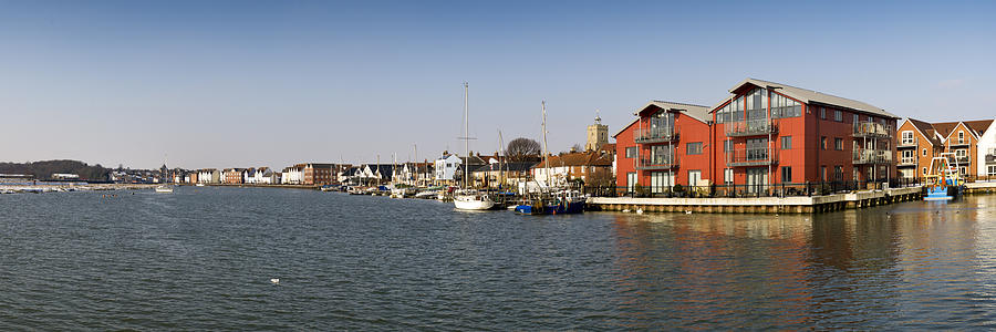 Wivenhoe waterfront panorama Photograph by Gary Eason