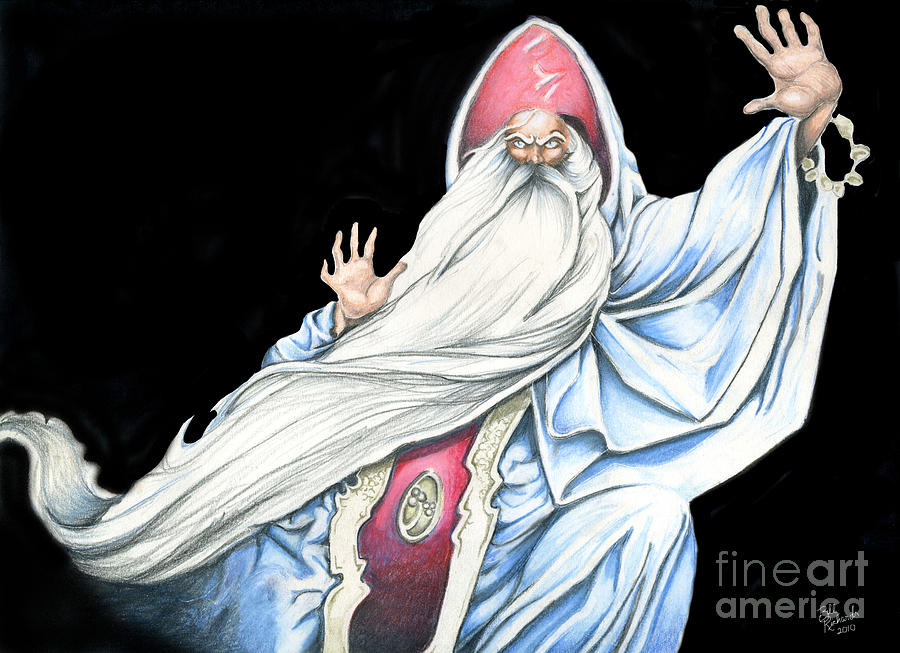 Wizard Drawing by Bill Richards