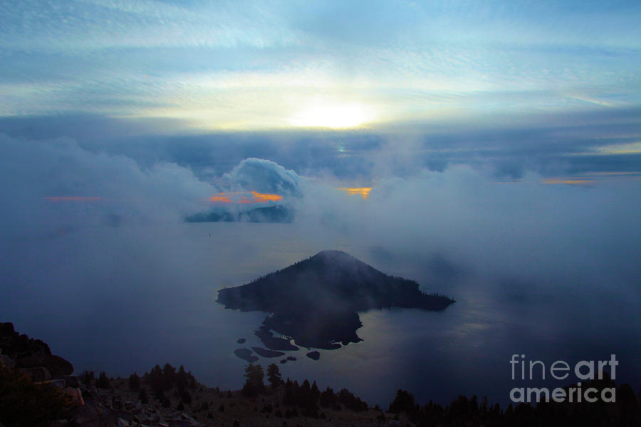 Crater Lake National Park Photograph - Wizard Island At Crater Lake by Adam Jewell