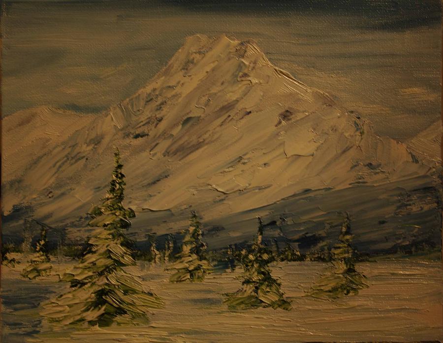 Wnter Peak - Banff Painting by Desmond Raymond