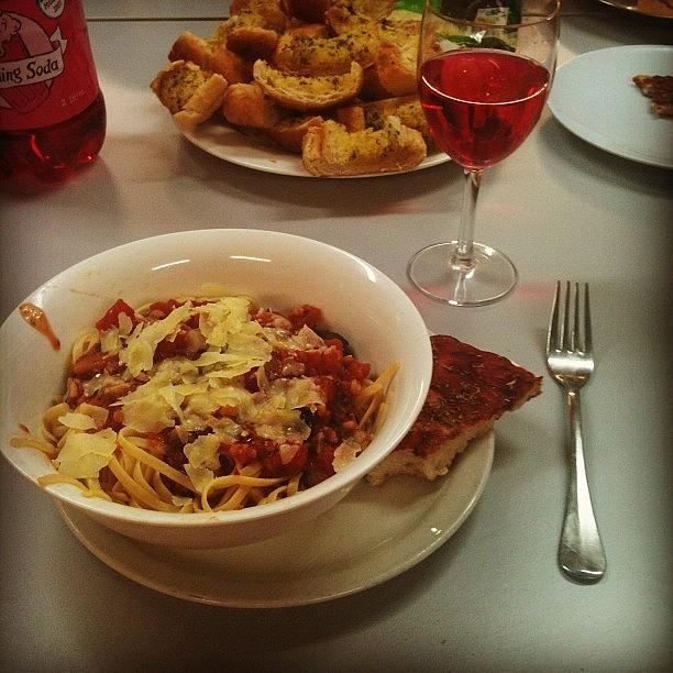 Pasta Photograph - Wog Feast With The Girls by Therese Murphy