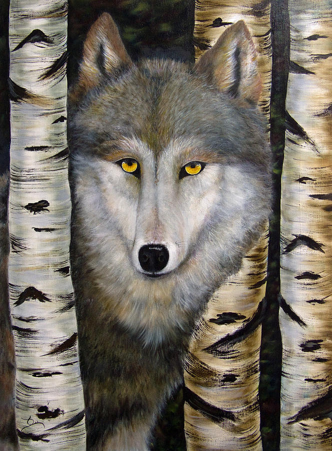 Wolf Beauty Painting by Dee Carpenter - Fine Art America