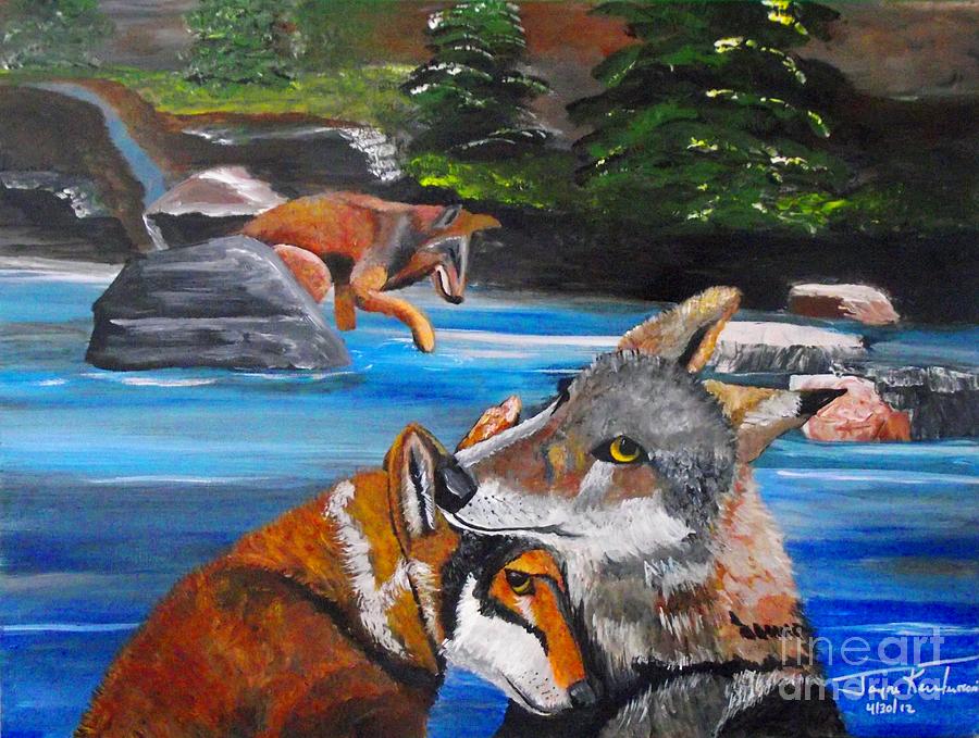 Wolf Pac Painting by Jayne Kerr 