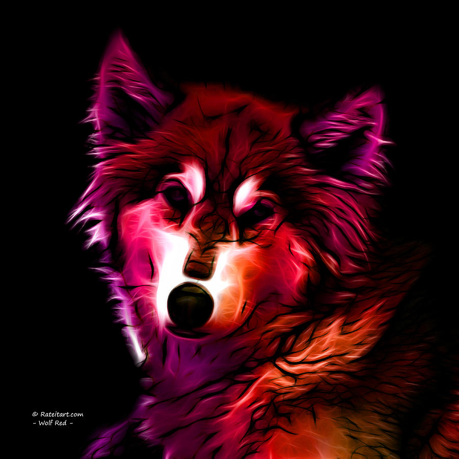 Wolf - Red Digital Art by James Ahn