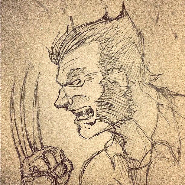 Wolverine Photograph - Wolverine Sketch #wolverine #sketch by Rocky Martinez