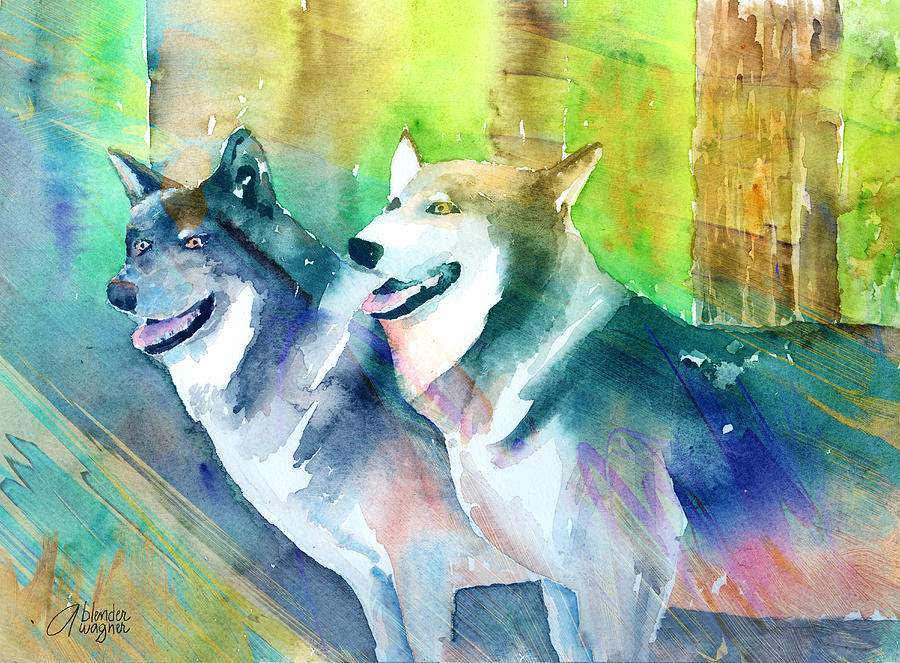 Wolves Mixed Media by Arline Wagner