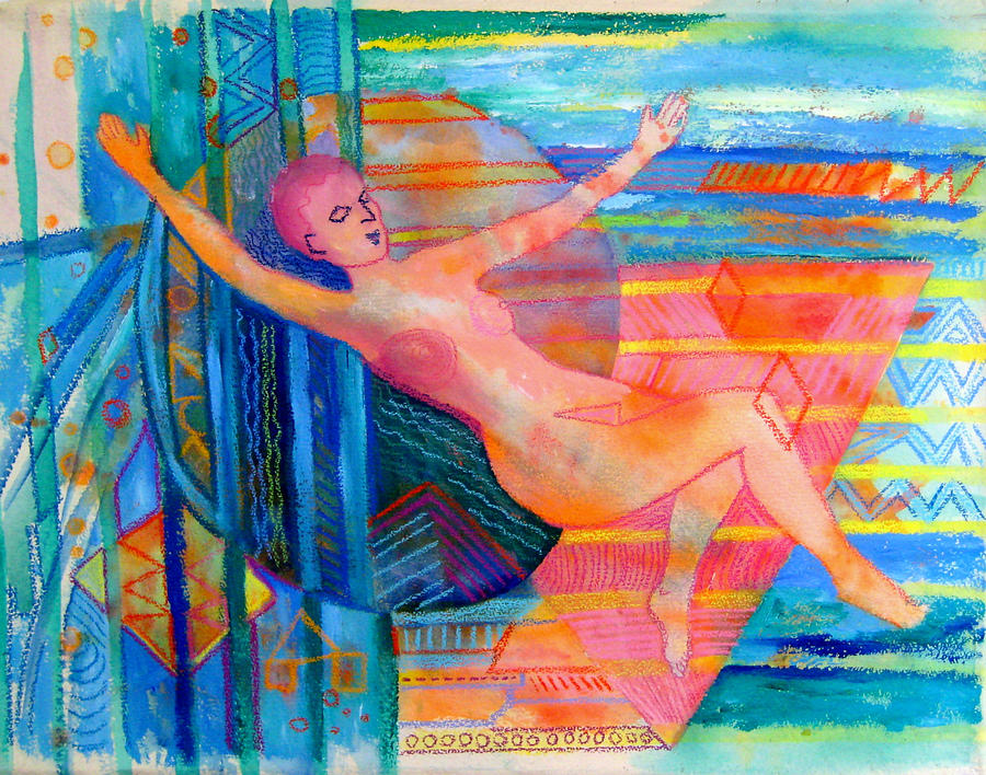 Woman Floating In Space Painting by Nancy Wait