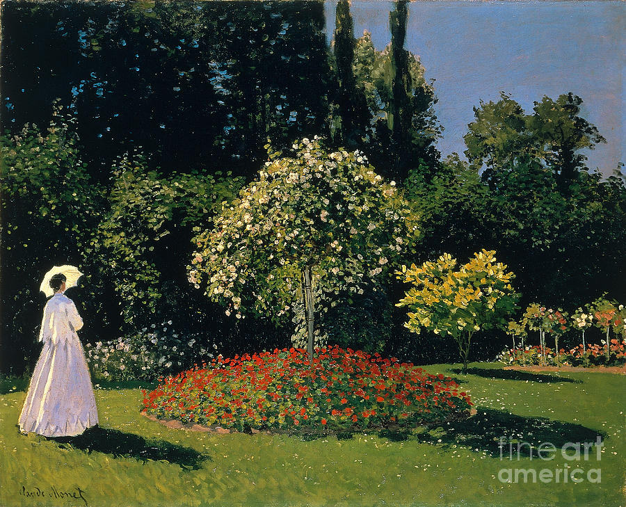 Woman in a Garden Painting by Extrospection Art