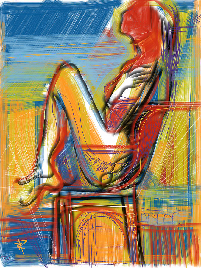 Woman in Chair Mixed Media by Russell Pierce