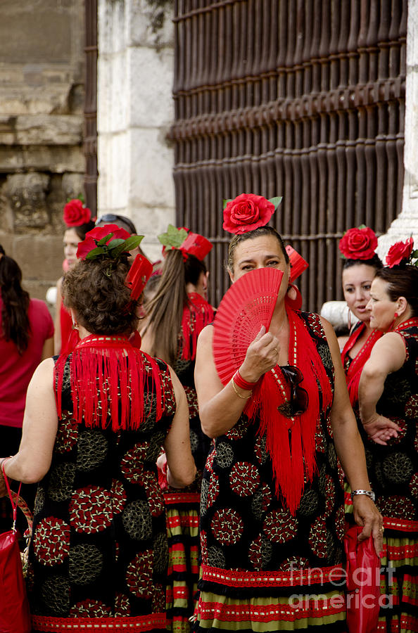 Woman In Flamenco Style Dresses Photograph