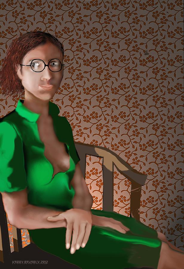 Woman in Green Dress Digital Art by Kerry Beverly
