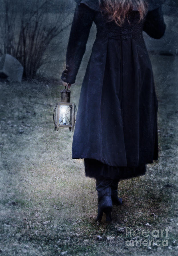 Woman Walking With Lantern Photograph by Jill Battaglia