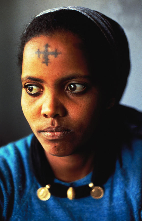Woman with Coptic Cross Tattoo Photograph by Carl Purcell - Fine Art America