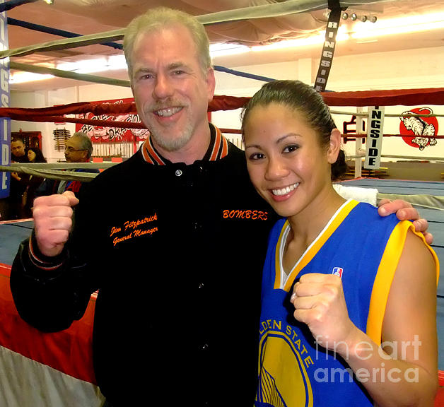 Womans Boxing Champion Filipino American Ana Julaton and myself Photograph by Jim Fitzpatrick