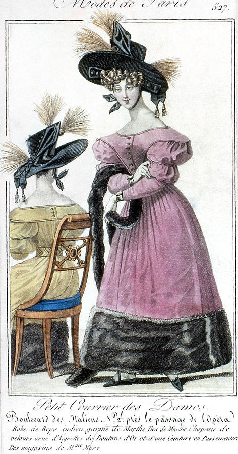 Hat Photograph - Womens Fashion, 1828 by Granger