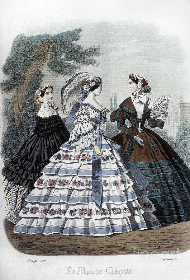 Womens Fashion, 1860 Photograph by Granger
