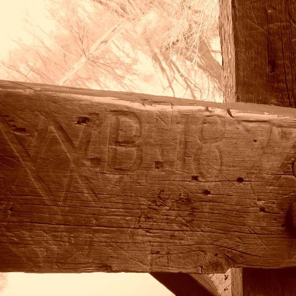Wood Carving, Aka, 1800s Graffiti Photograph by Gretchen  Andes