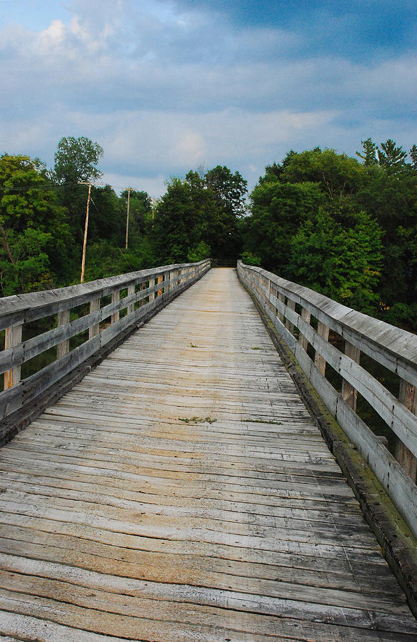 Wooden Bridge On The Glacial Drumlin Trail Photograph by Janice Adomeit